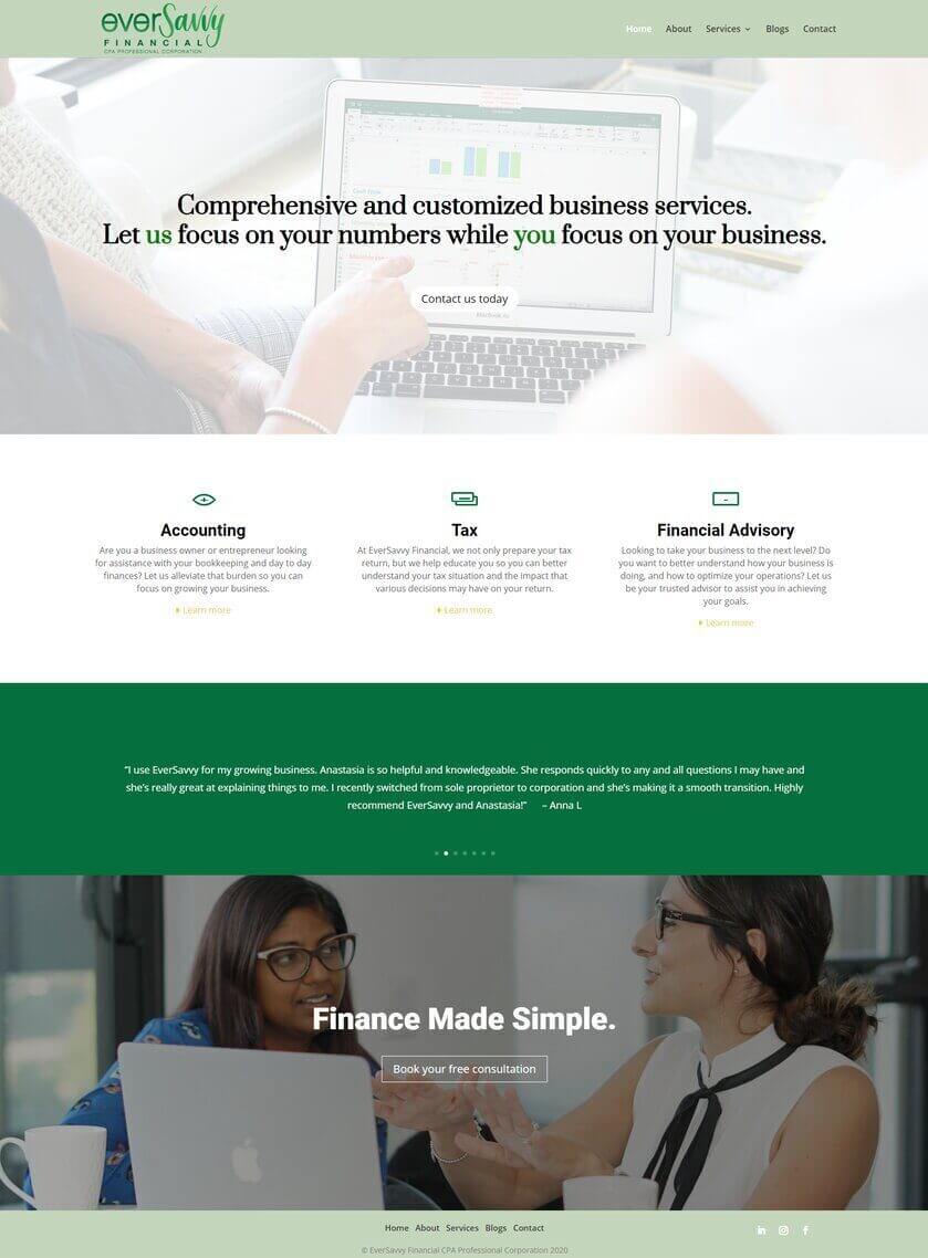 Eversavvy Financial Website 