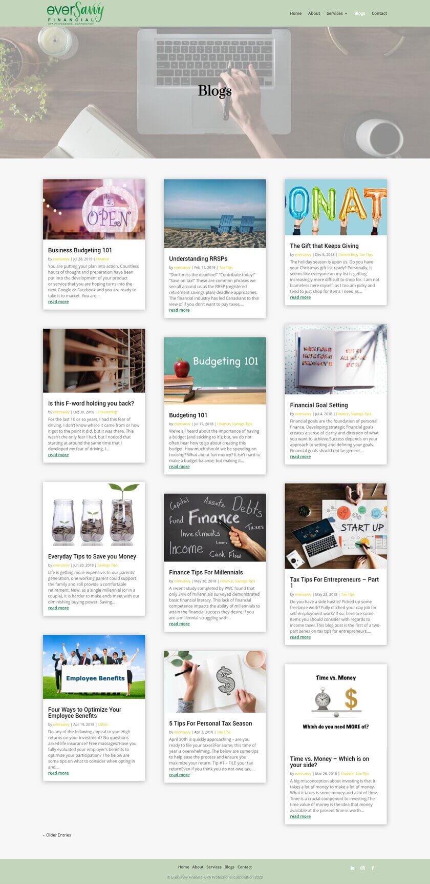 Eversavvy Financial Website - Blog 
