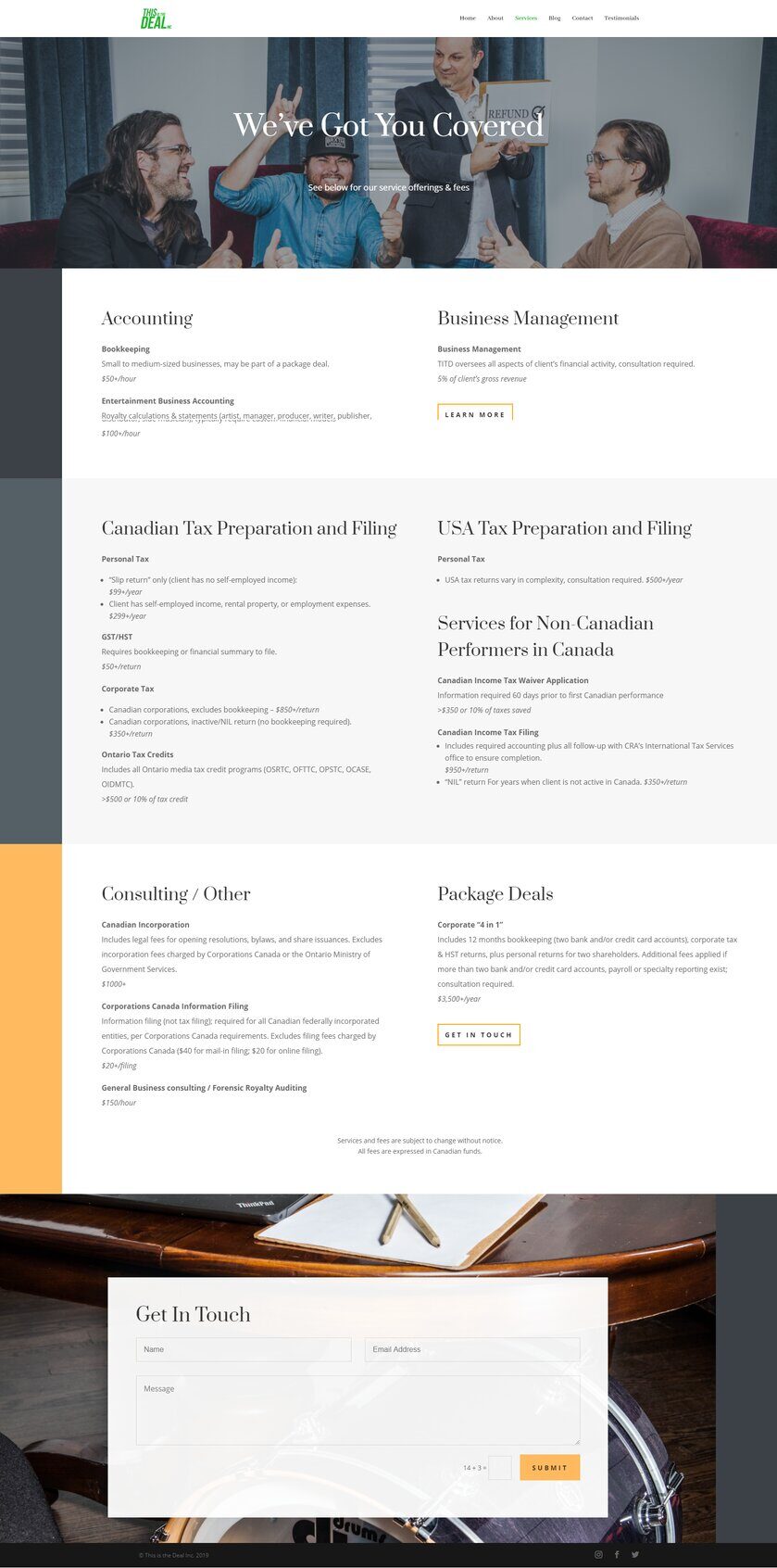 TITD Website - Services