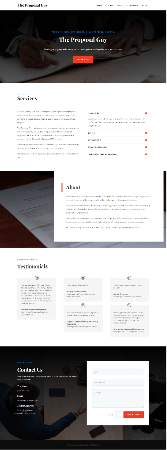 The Proposal Guy Website